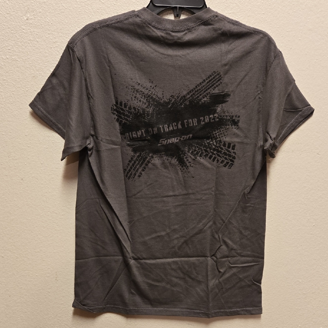 Snap-On Shirt Gray Black Right On Track For 2022 Short Sleeve, Size M, Brand New